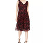 Taylor Women's Floral-Embroidered Midi Dress Wine Size 6