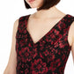 Taylor Women's Floral-Embroidered Midi Dress Wine Size 6