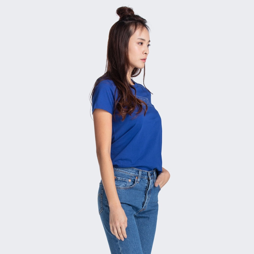 Levi's Women's Cotton The Perfect Tee Logo Graphic T-Shirt Navy Size Small