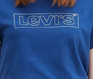 Levi's Women's Cotton The Perfect Tee Logo Graphic T-Shirt Navy Size Medium