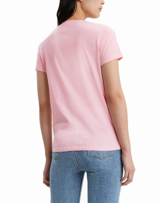Levi's Women's Batwing Cotton The Perfect Tee Logo Graphic T-Shirt Pink Size Small