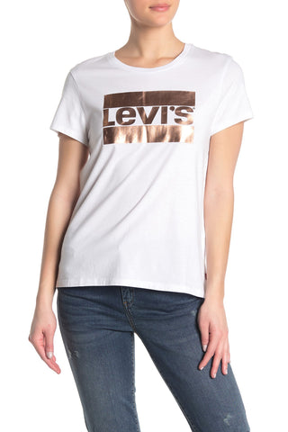 Levi's Women's The Perfect Graphic T-Shirt White Size Small