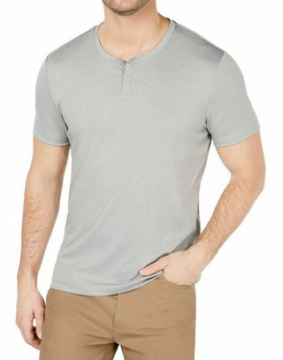 Alfani Men's Soft Touch Stretch Henley Gray Size Small