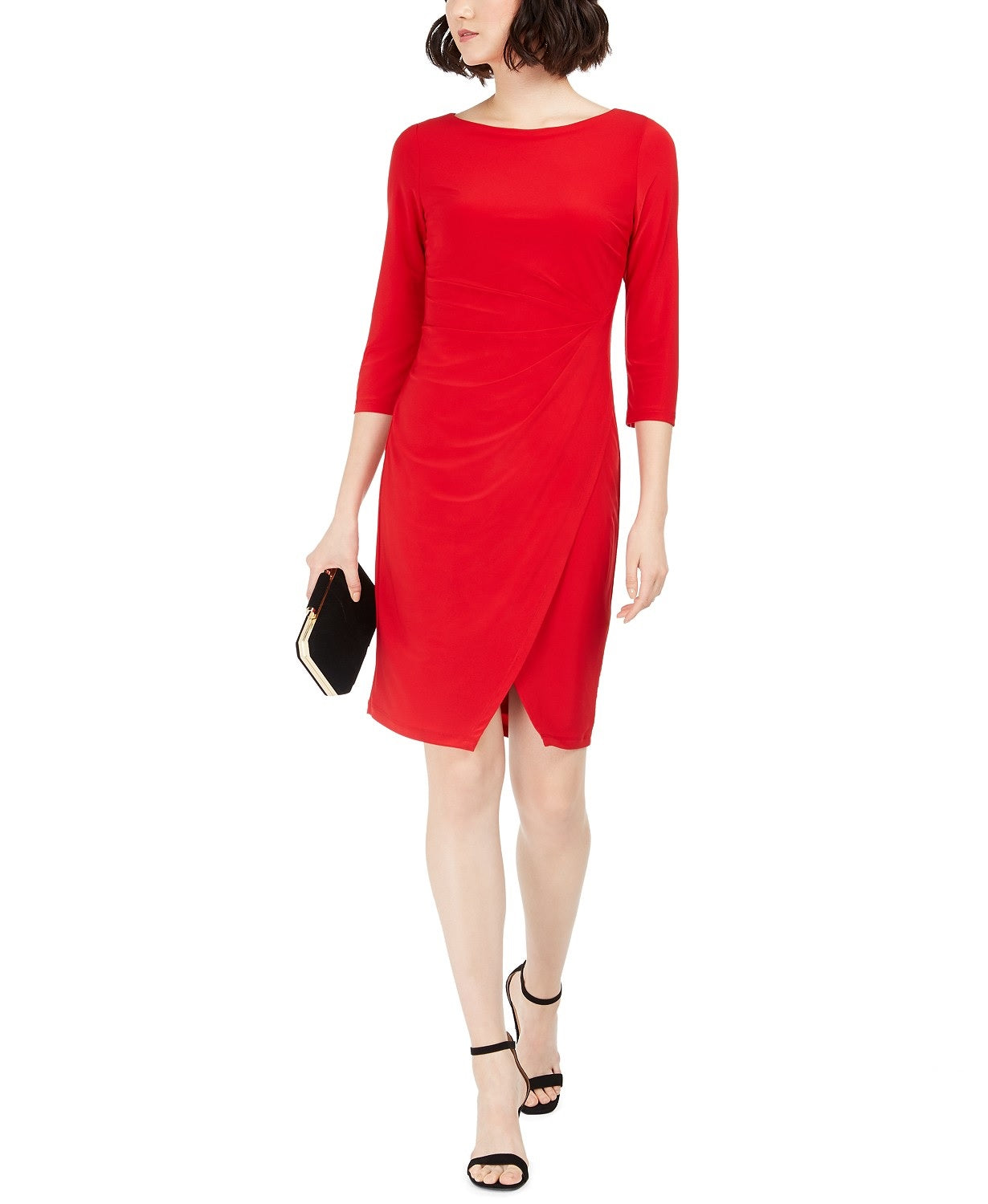 Taylor Women's Draped Jersey Dress Red Size 10