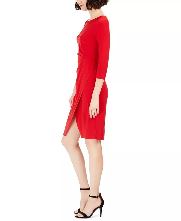 Taylor Women's Draped Jersey Dress Red Size 10