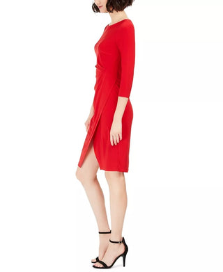 Taylor Women's Draped Jersey Dress Red Size 10