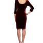 Alex Evenings Women's Ruched-Side Velvet Dress Red Size 16