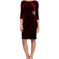 Alex Evenings Women's Ruched-Side Velvet Dress Red Size 16