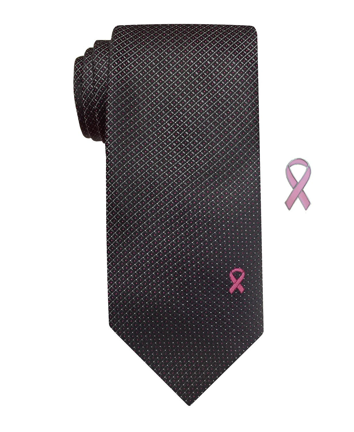 Susan G Komen Men's Micro Neat Tie Black Size Regular