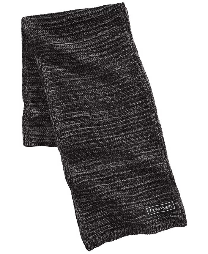 Calvin Klein Men's Marled Reversible Scarf Black Size Regular