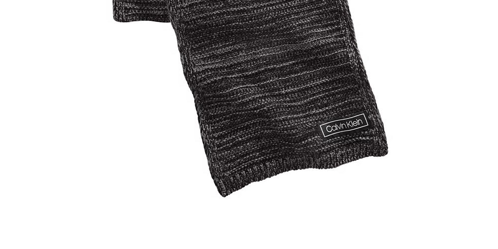 Calvin Klein Men's Marled Reversible Scarf Black Size Regular