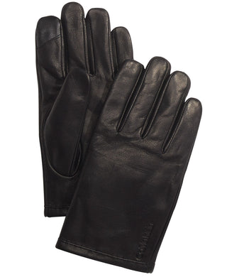 Calvin Klein Men's Leather Touch-Screen Gloves Black Size Large