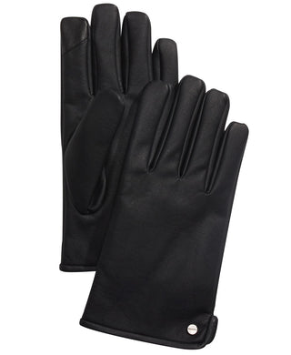 Calvin Klein Men's Faux-Leather Touch-Screen Gloves Black Size Large