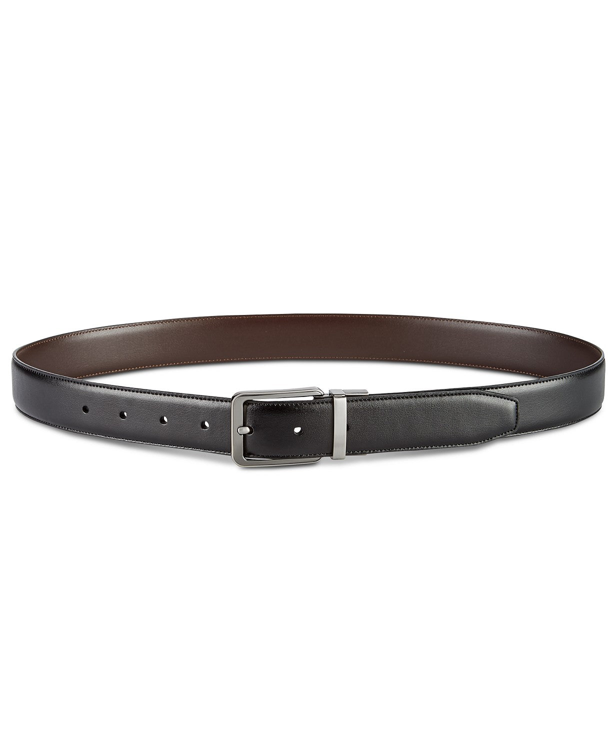 Perry Ellis Men's Portfolio Gunmetal Buckle Reversible Belt Black Size 30 Regular