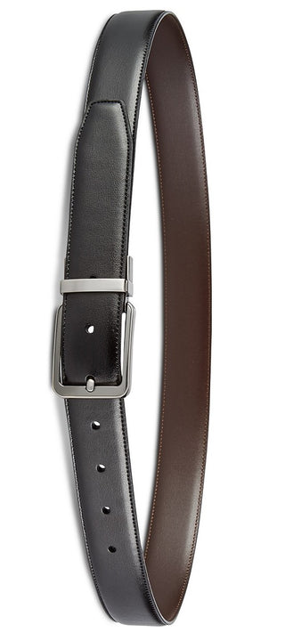 Perry Ellis Men's Portfolio Gunmetal Buckle Reversible Belt Black Size 30 Regular