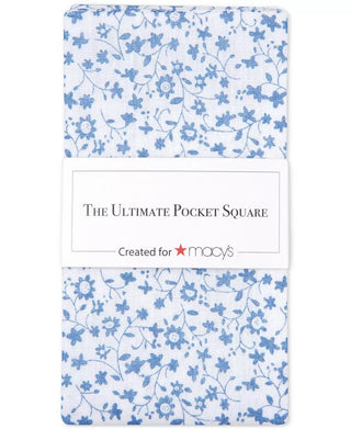 Four in Hand Men's Pannell Floral Pocket Square Navy Size Regular