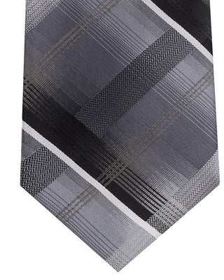 Van Heusen Men's Dean Classic Plaid Tie Black Size Regular
