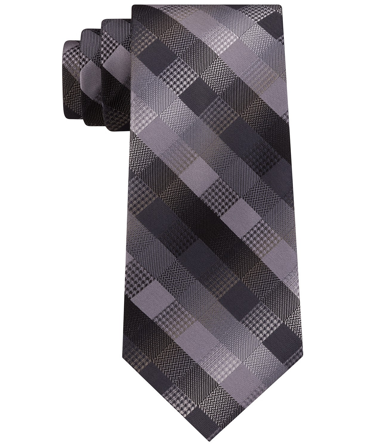 Van Heusen Men's Bruck Plaid Tie Blue Size Regular