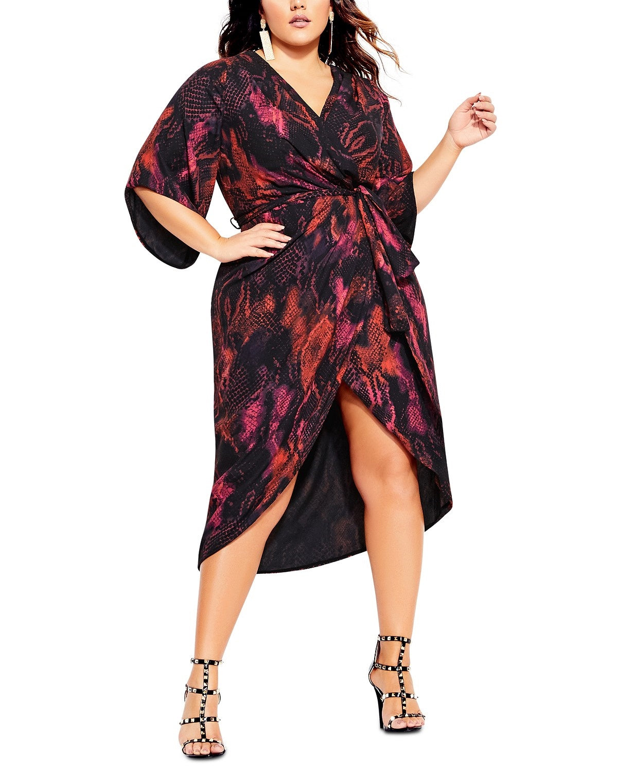 City Chic Women's Trendy Garnet Slither Dress Bright Red Size 18W