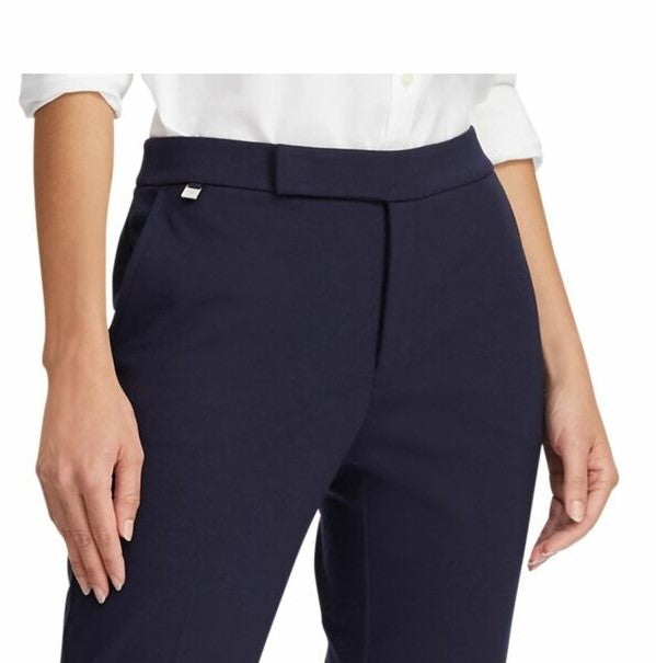 Ralph Lauren Womens Navy Stretch Ponte Formal Pants Blue Size Medium