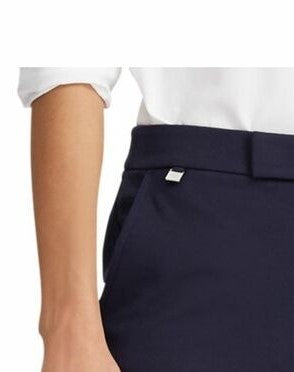 Ralph Lauren Womens Navy Stretch Ponte Formal Pants Blue Size Medium