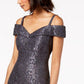 R & M Richards Women's Off The Shoulder Lace Gown