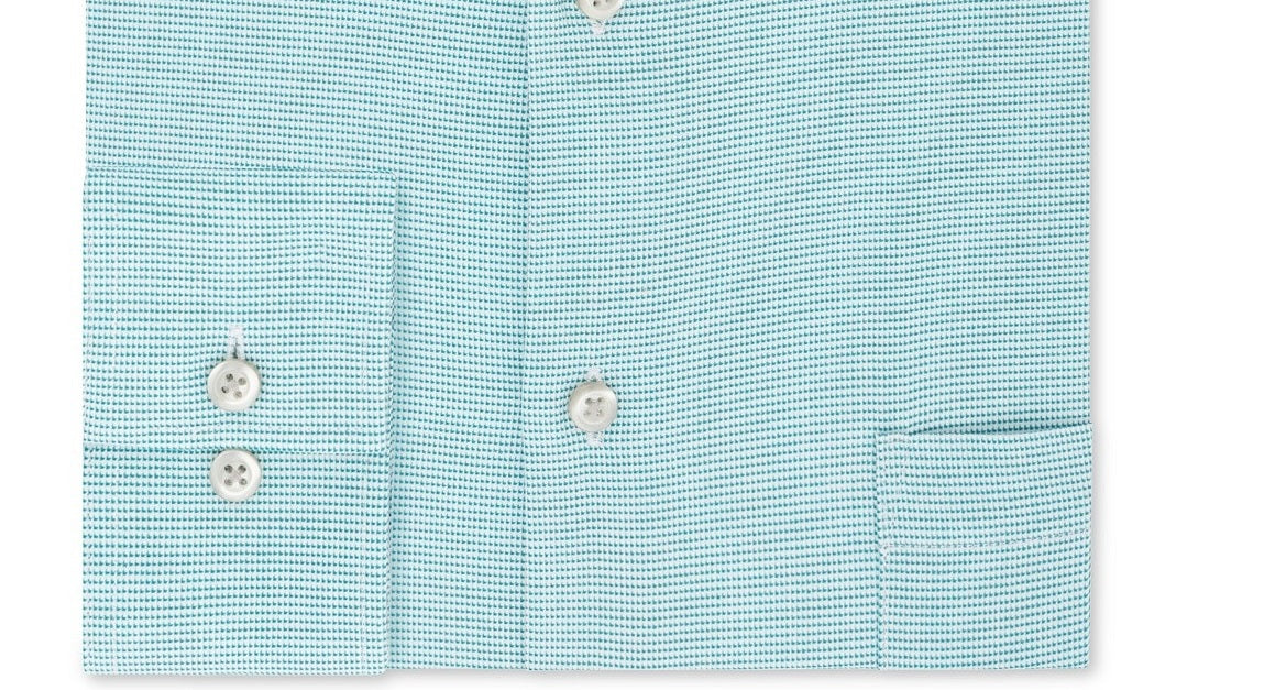 Van Heusen Men's Classic/Regular-Fit Performance Stretch Wrinkle-Free Flex Collar Micro-Houndstooth Dress Shirt Blue Size 14-32-33
