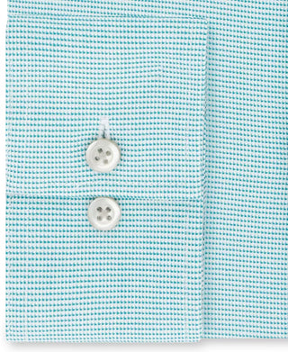 Van Heusen Men's Classic/Regular-Fit Performance Stretch Wrinkle-Free Flex Collar Micro-Houndstooth Dress Shirt Blue Size 17.5X34-35