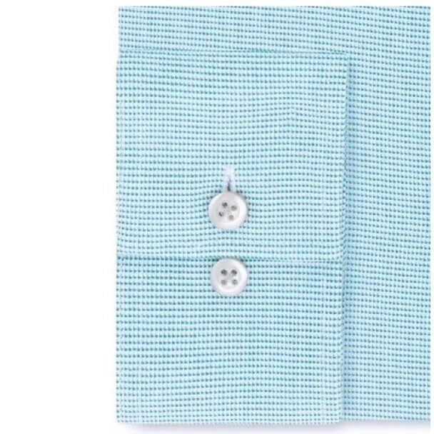 Van Heusen Men's Classic/Regular-Fit Wrinkle-Free Performance Stretch Flex Collar Solid Dress Shirt Blue Size 18-34-35