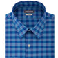 Van Heusen Men's Fit Flex Collar Check Dress Shirt Aqua Size 17-34-35