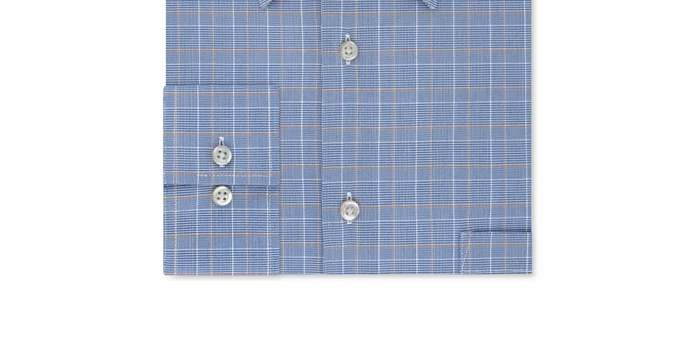Van Heusen Men's Flex Wrinkle-Free Check Dress Shirt Medium Blue Size 15.5X34X35