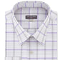 Van Heusen Men's Classic Fit Wrinkle-Free Performance Stretch Flex Collar Check Dress Shirt Gray Size 15-34-35