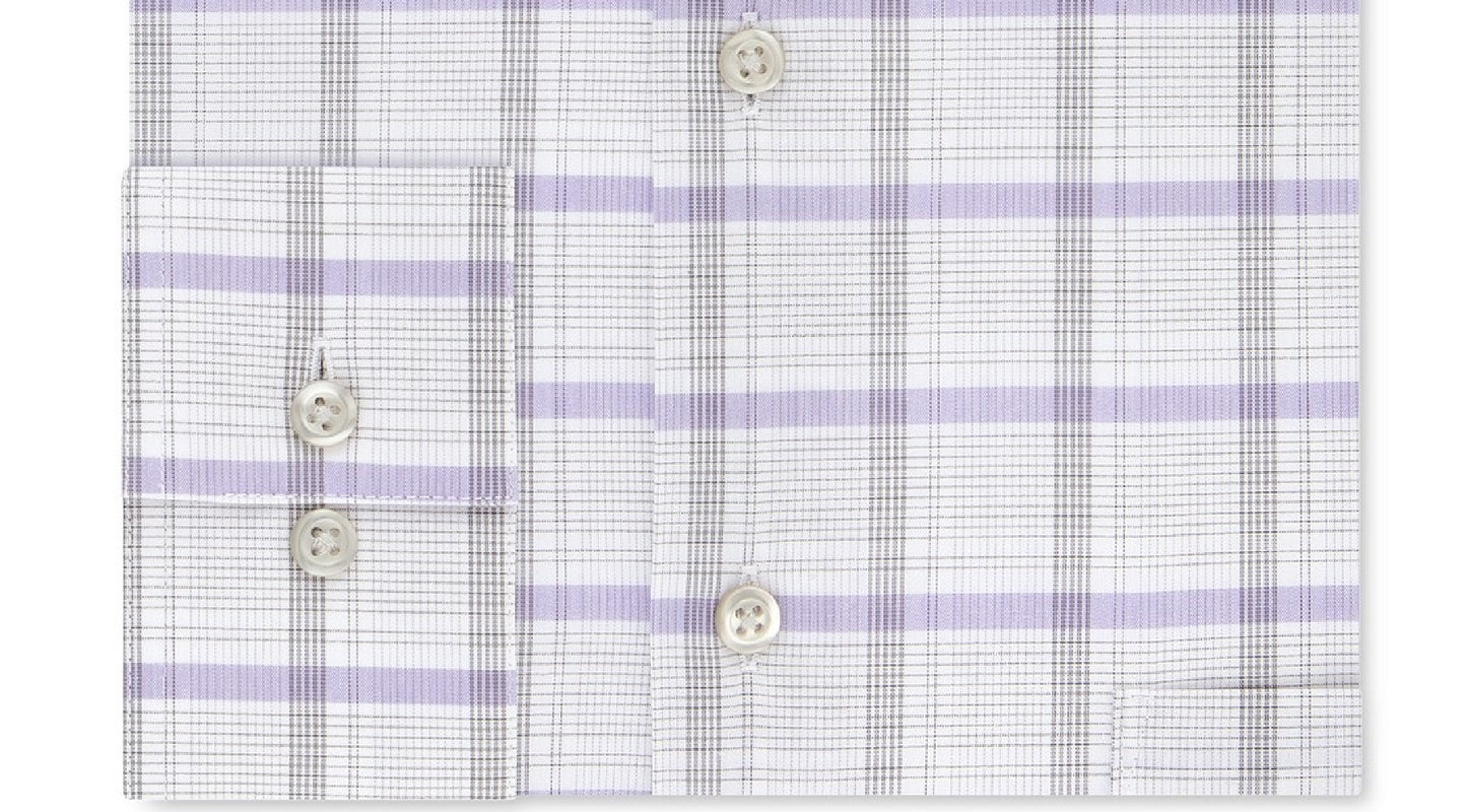 Van Heusen Men's Regular-Fit Wrinkle-Free Performance Stretch Flex Collar Check Dress Shirt Gray 15.5x32-33