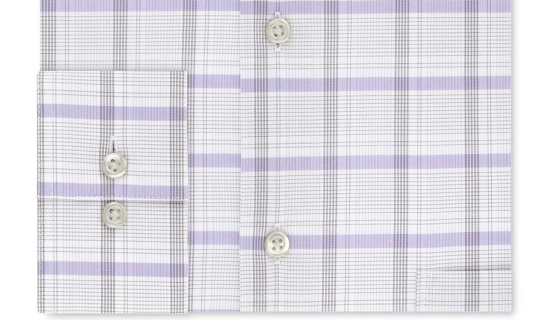 Van Heusen Men's Classic Fit Wrinkle-Free Performance Stretch Flex Collar Check Dress Shirt Gray Size 16-36-37