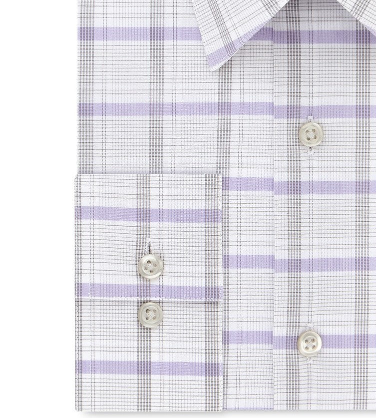 Van Heusen Men's Classic/Regular-Fit Wrinkle-Free Performance Stretch Flex Collar Check Dress Shirt Gray Size 34-35