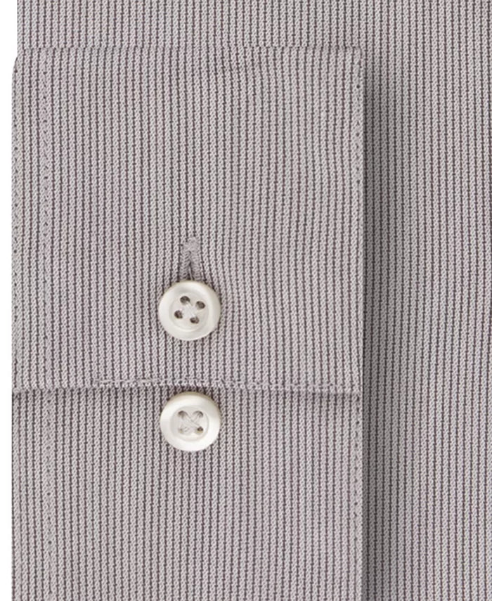 Van Heusen Men's Fit Flex Collar Stripe Dress Shirt Gray Size 32X33