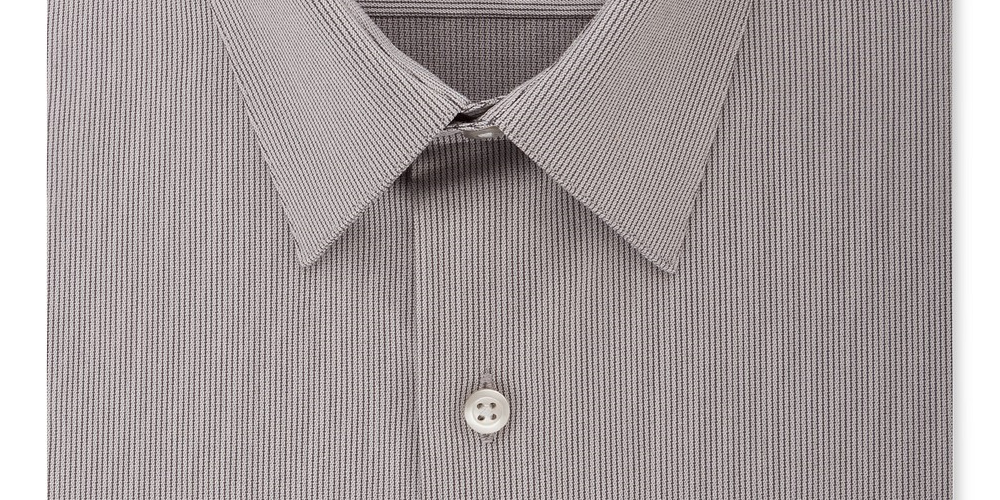 Van Heusen Men's Fit Flex Collar Stripe Dress Shirt Gray Size 32X33
