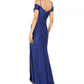 Nightway Women's Off-The-Shoulder Sateen Slit Gown