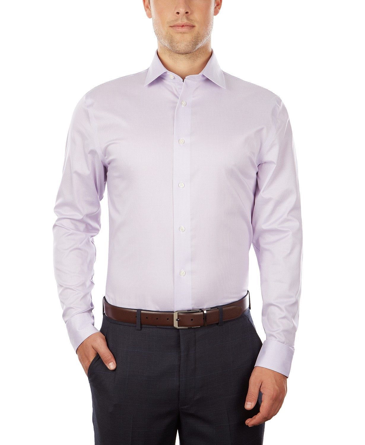 Tommy Hilfiger Men's Slim-Fit  Performance Stretch Check Dress Shirt Size 15.5x32-33