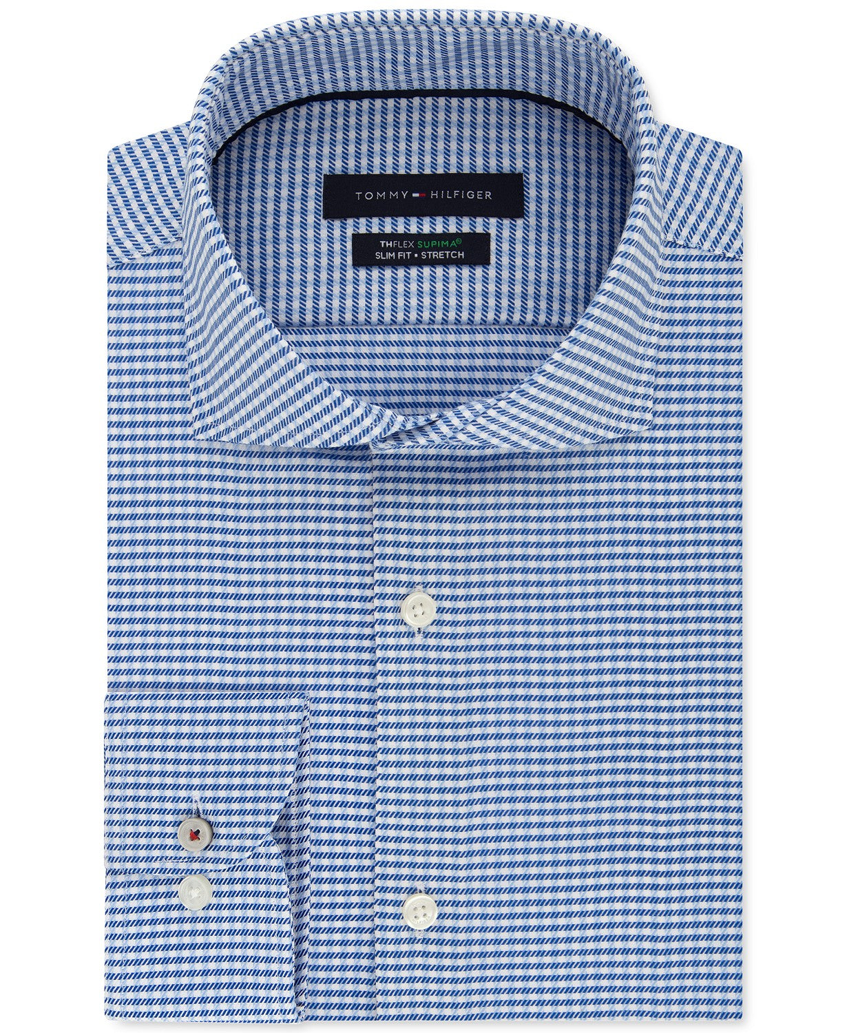 Tommy Hilfiger Men's THFlex Supimar Stretch Check Dress Shirt Size 16.5x34-35