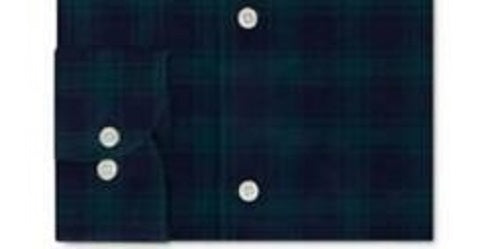 Tommy Hilfiger Men's Classic-Fit Check Dress Shirt Dark Green Size 16.5X32-33
