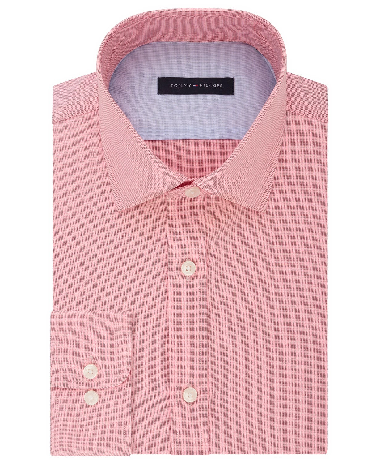 Tommy Hilfiger Men's Athletic-Fit Moisture-Wicking Flex Performance Dress Shirt Red Size 16.5X34-35