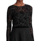 Ralph Lauren Women's Lace-Bodice Dress Black Size 16