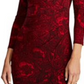 Ralph Lauren Women's Jewel Neck Knee Length Sheath Cocktail Dress Red Size 16