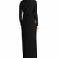 Ralph Lauren Women's Sequined Long-Sleeve Gown Black Size 4