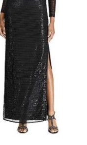 Ralph Lauren Women's Sequin Evening Gown Black Size 8