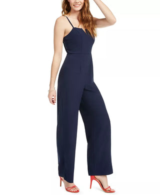 Trixxi Juniors' Bow-Back Jumpsuit Navy Size 5
