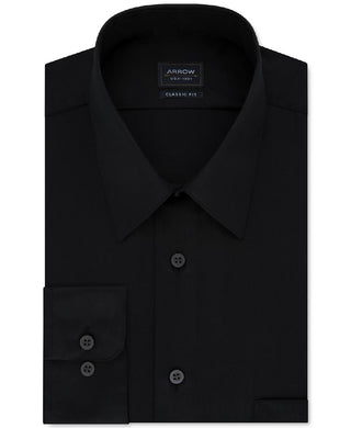 Arrow Men's Classic-Fit Non-Iron Dress Shirt Black Size 15-15.5x32-33