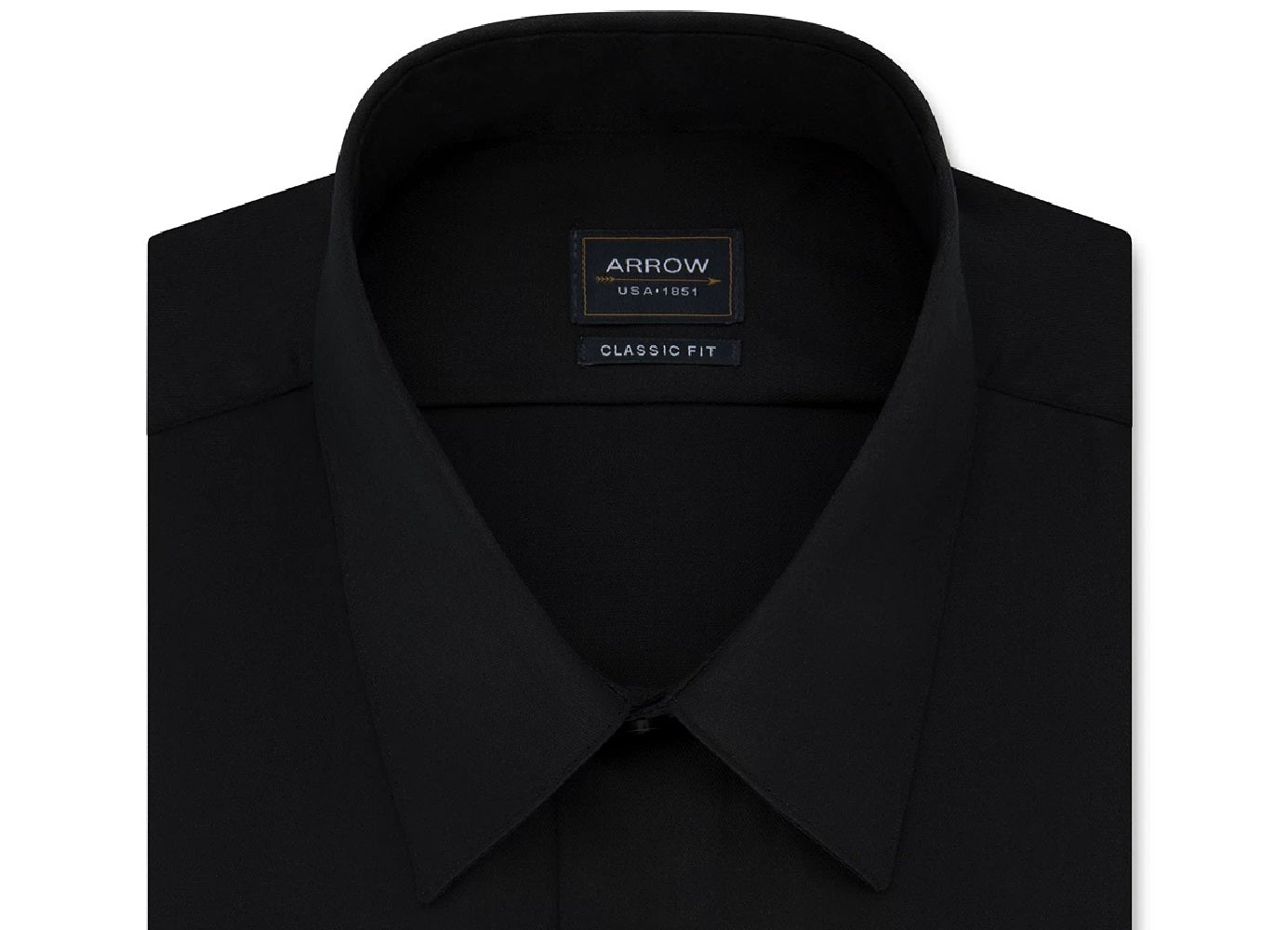 Arrow Men's Classic-Fit Non-Iron Dress Shirt Black Size 15-15.5x32-33