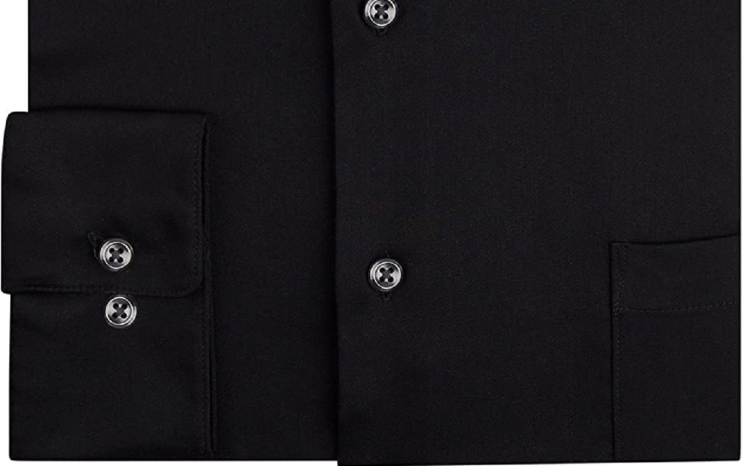 Arrow Men's Fitted Spread-Collar Dress Shirt Black Black Size 15.5x32-33